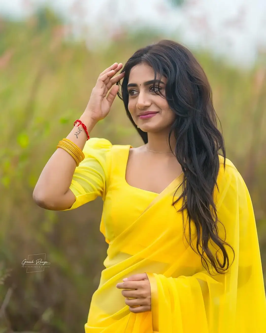 Beautiful Youtube Actress Nayani Pavani In Yellow Saree